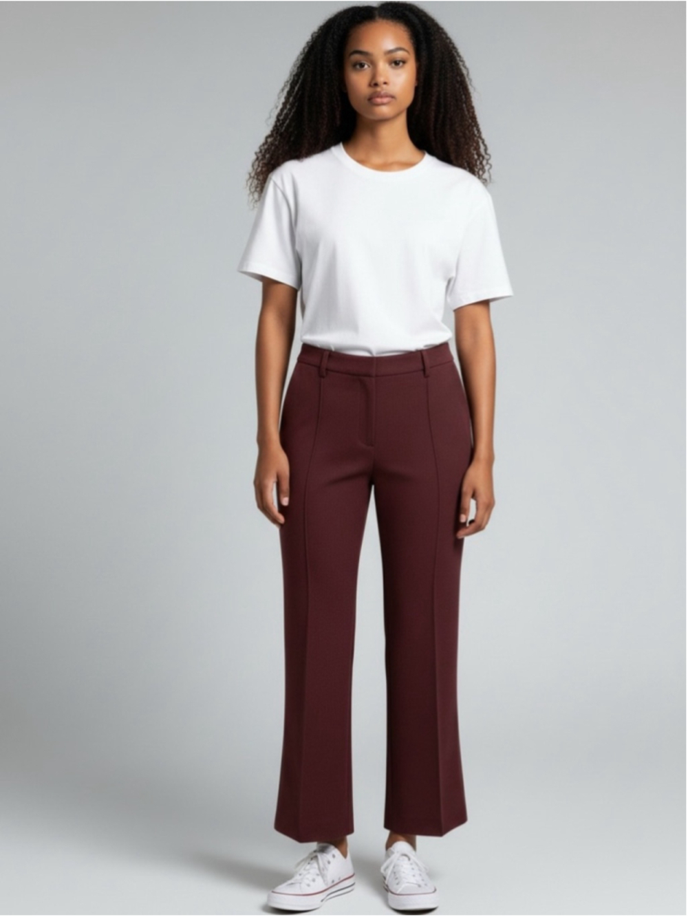 cinq a sept Wide-Leg Trousers in Burgundy